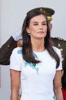 Spanish Royal Couple Attends Armed Forces Day - Spain