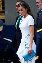 Spanish Royal Couple Attends Armed Forces Day - Spain