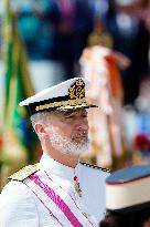 Spanish Royal Couple Attends Armed Forces Day - Spain