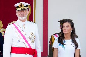 Spanish Royal Couple Attends Armed Forces Day - Spain