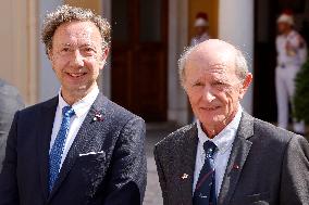 NO TABLOIDS -  President Macron Visiting Monaco