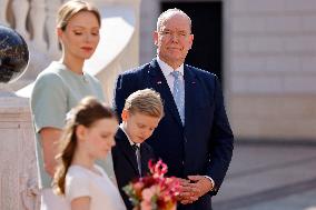 NO TABLOIDS -  President Macron Visiting Monaco