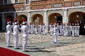 NO TABLOIDS -  President Macron Visiting Monaco