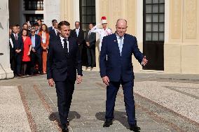 NO TABLOIDS - President Macron Visiting Monaco