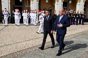 NO TABLOIDS - President Macron Visiting Monaco