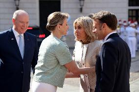 NO TABLOIDS - President Macron Visiting Monaco