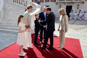 NO TABLOIDS - President Macron Visiting Monaco