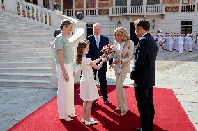 NO TABLOIDS - President Macron Visiting Monaco
