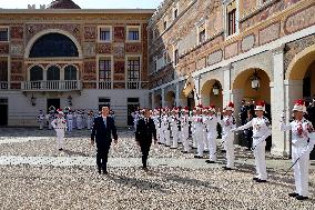 NO TABLOIDS - President Macron Visiting Monaco