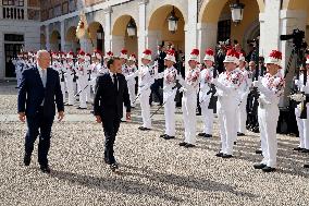 NO TABLOIDS - President Macron Visiting Monaco