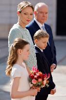 NO TABLOIDS - President Macron Visiting Monaco