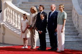 NO TABLOIDS - President Macron Visiting Monaco