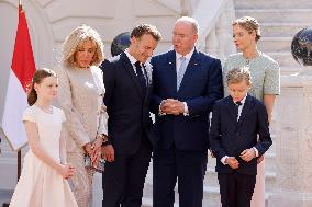 NO TABLOIDS - President Macron Visiting Monaco