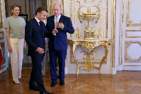 NO TABLOIDS - President Macron Visiting Monaco
