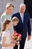 NO TABLOIDS - President Macron Visiting Monaco