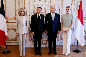 NO TABLOIDS - President Macron Visiting Monaco