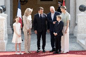 French President Macron visits Monaco