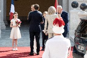 French President Macron visits Monaco
