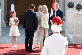 French President Macron visits Monaco