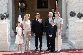 French President Macron visits Monaco