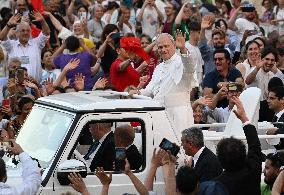 Pope Leo XIV Leads A Pentecost Vigil Prayer - Vatican