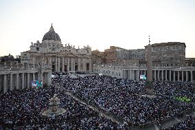 Pope Leo XIV Leads A Pentecost Vigil Prayer - Vatican
