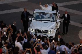 Pope Leo XIV Leads A Pentecost Vigil Prayer - Vatican