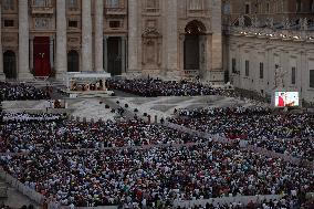 Pope Leo XIV Leads A Pentecost Vigil Prayer - Vatican