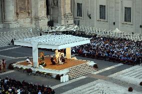 Pope Leo XIV Leads A Pentecost Vigil Prayer - Vatican