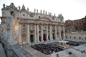 Pope Leo XIV Leads A Pentecost Vigil Prayer - Vatican