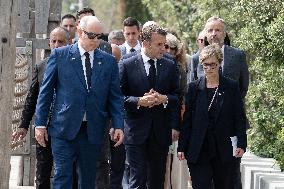 NO TABLOIDS - President Macron Visits Monaco With Prince Albert II