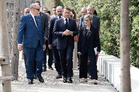 NO TABLOIDS - President Macron Visits Monaco With Prince Albert II