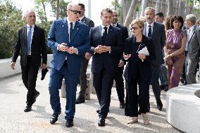 NO TABLOIDS - President Macron Visits Monaco With Prince Albert II