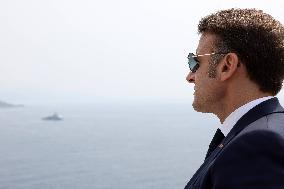 NO TABLOIDS - Emmanuel Macron visits the Oceanographic Museum - Monaco