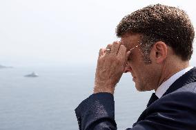 NO TABLOIDS - Emmanuel Macron visits the Oceanographic Museum - Monaco
