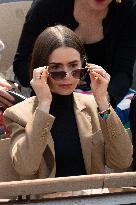 French Open Lilly Collins At The Stands LZ