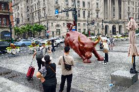Financial Bull Sculpture in Shanghai