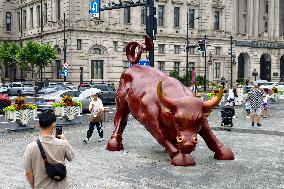 Financial Bull Sculpture in Shanghai
