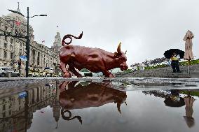 Financial Bull Sculpture in Shanghai