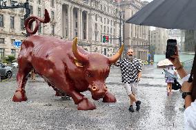 Financial Bull Sculpture in Shanghai
