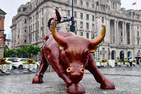 Financial Bull Sculpture in Shanghai