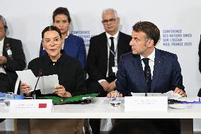 Macron and Princess Lalla Hasnaa Open Africa for the Ocean Panel at UNOC3 in Nice