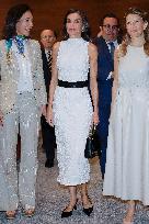 Queen Letizia Closes Euros de tu Nomina Event in Madrid