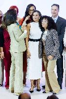 Queen Letizia Closes Euros de tu Nomina Event in Madrid
