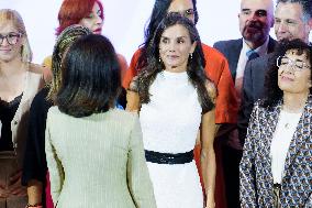 Queen Letizia Closes Euros de tu Nomina Event in Madrid