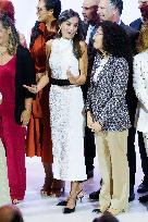 Queen Letizia Closes Euros de tu Nomina Event in Madrid