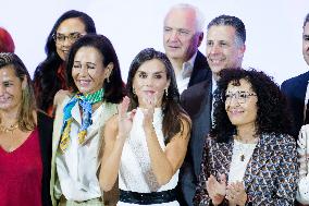 Queen Letizia Closes Euros de tu Nomina Event in Madrid