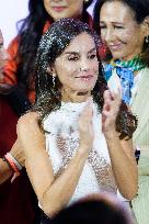 Queen Letizia Closes Euros de tu Nomina Event in Madrid