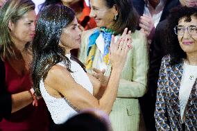 Queen Letizia Closes Euros de tu Nomina Event in Madrid