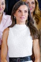 Queen Letizia Closes Euros de tu Nomina Event in Madrid